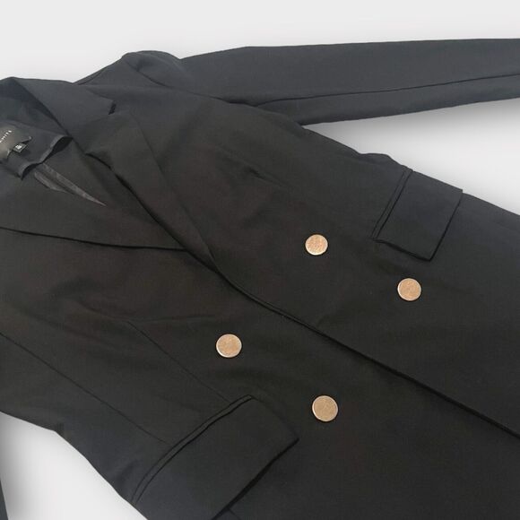 Box Double Breasted Women's Blazer Size M Gold Buttons Office Chic Versatile - Picture 2 of 11